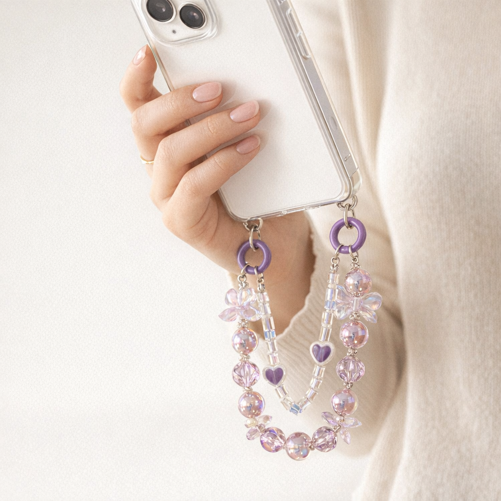 Crystal Phone Charm Floral Design