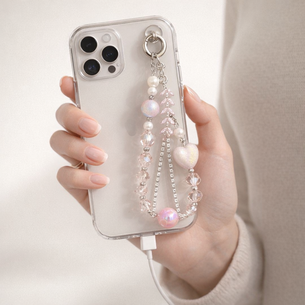 Crystal Phone Charm Floral Design