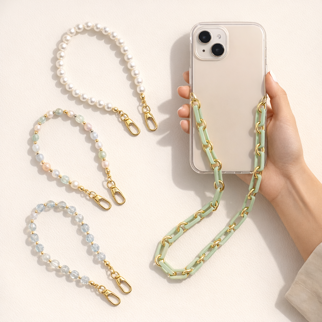 Acrylic Phone Strap Bold Square Design