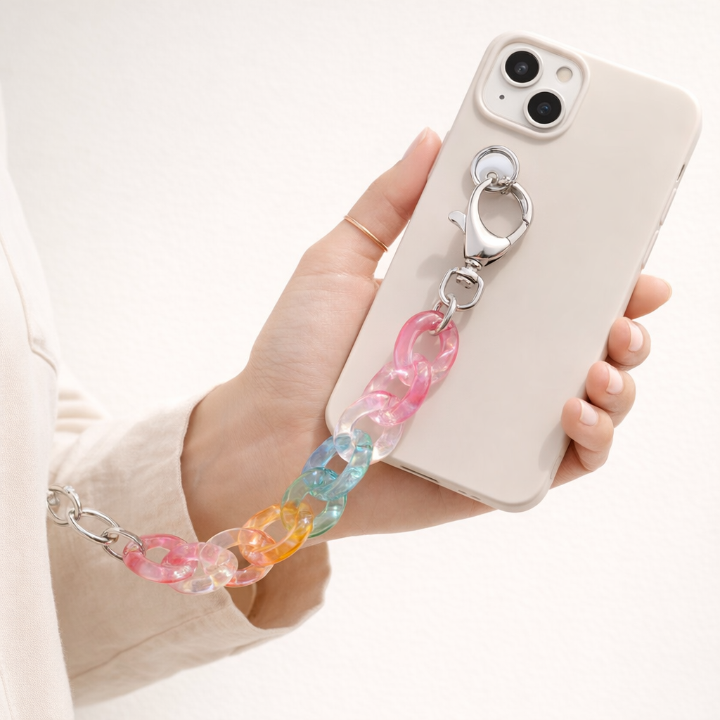 Acrylic Phone Charm Galvanised Finish
