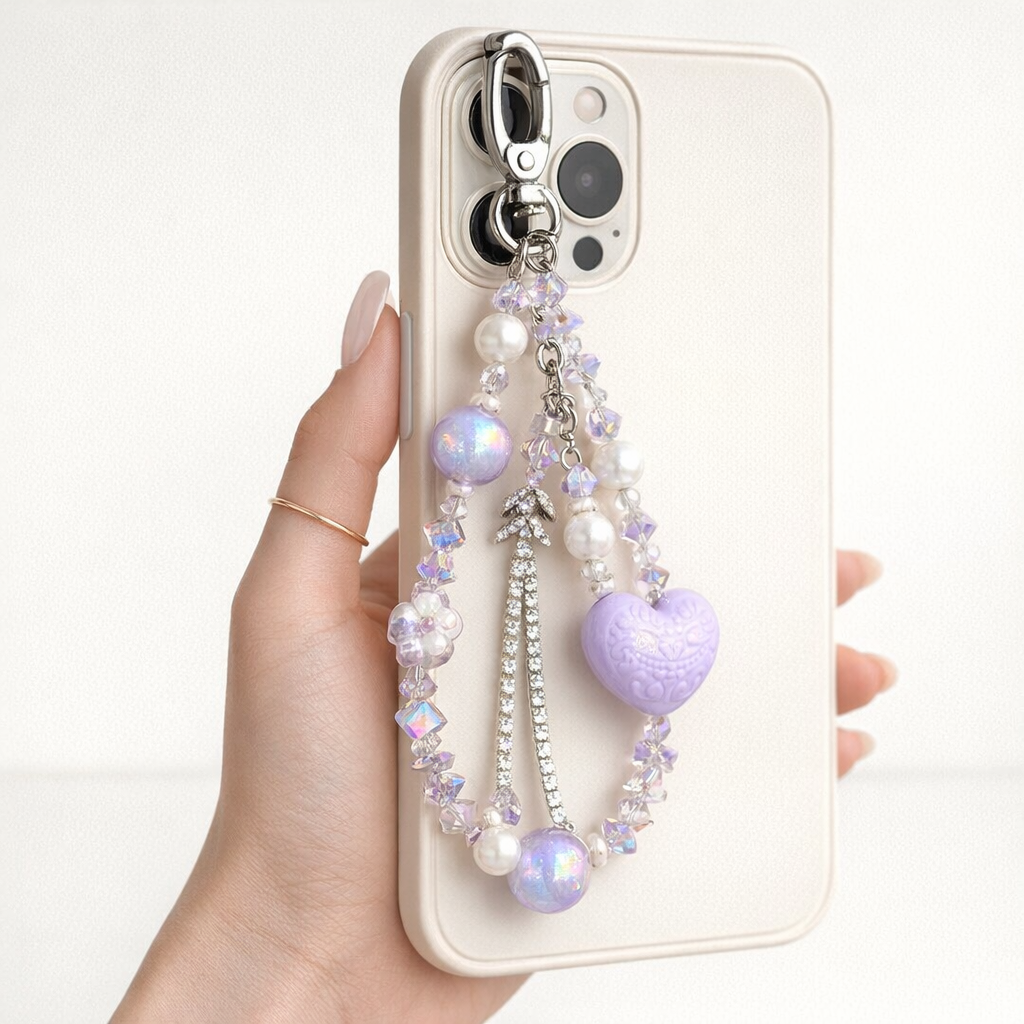 Crystal Phone Charm Floral Design