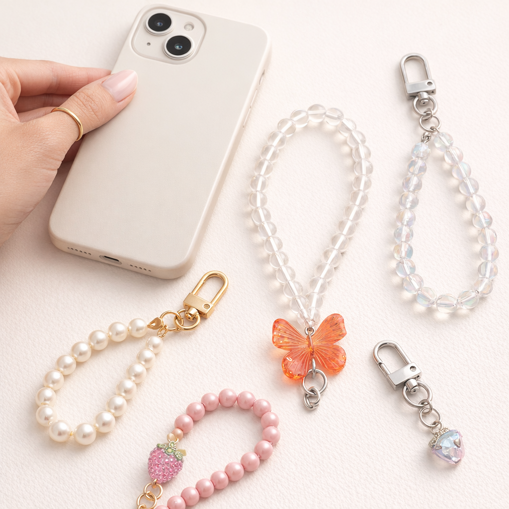 Crystal Phone Charm Butterfly Design