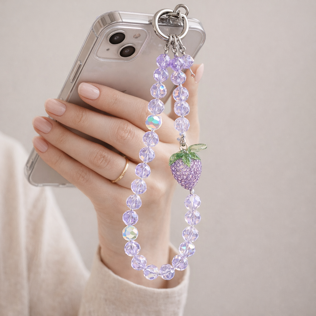 Crystal Phone Charm Strawberry Theme