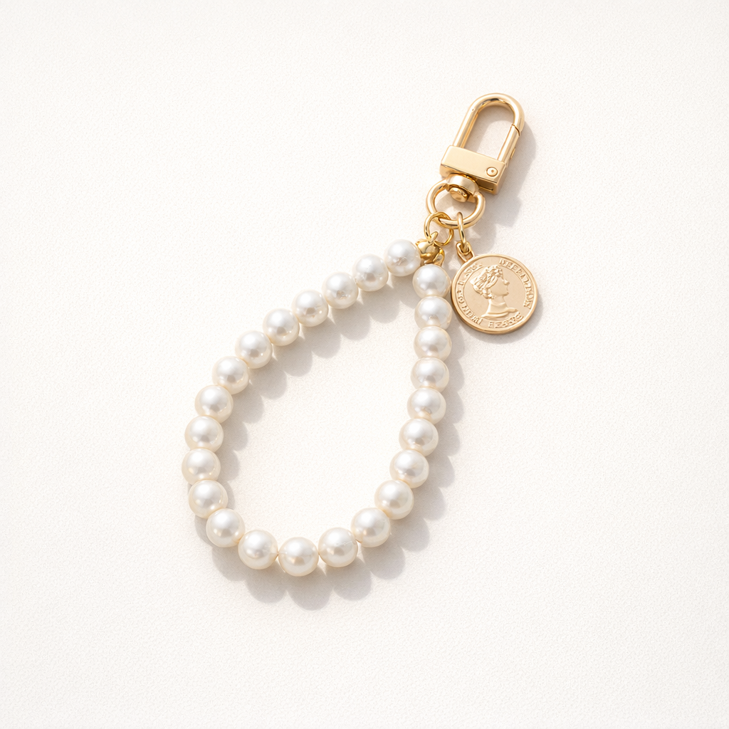 Pearl Phone Charm Retro Heart
