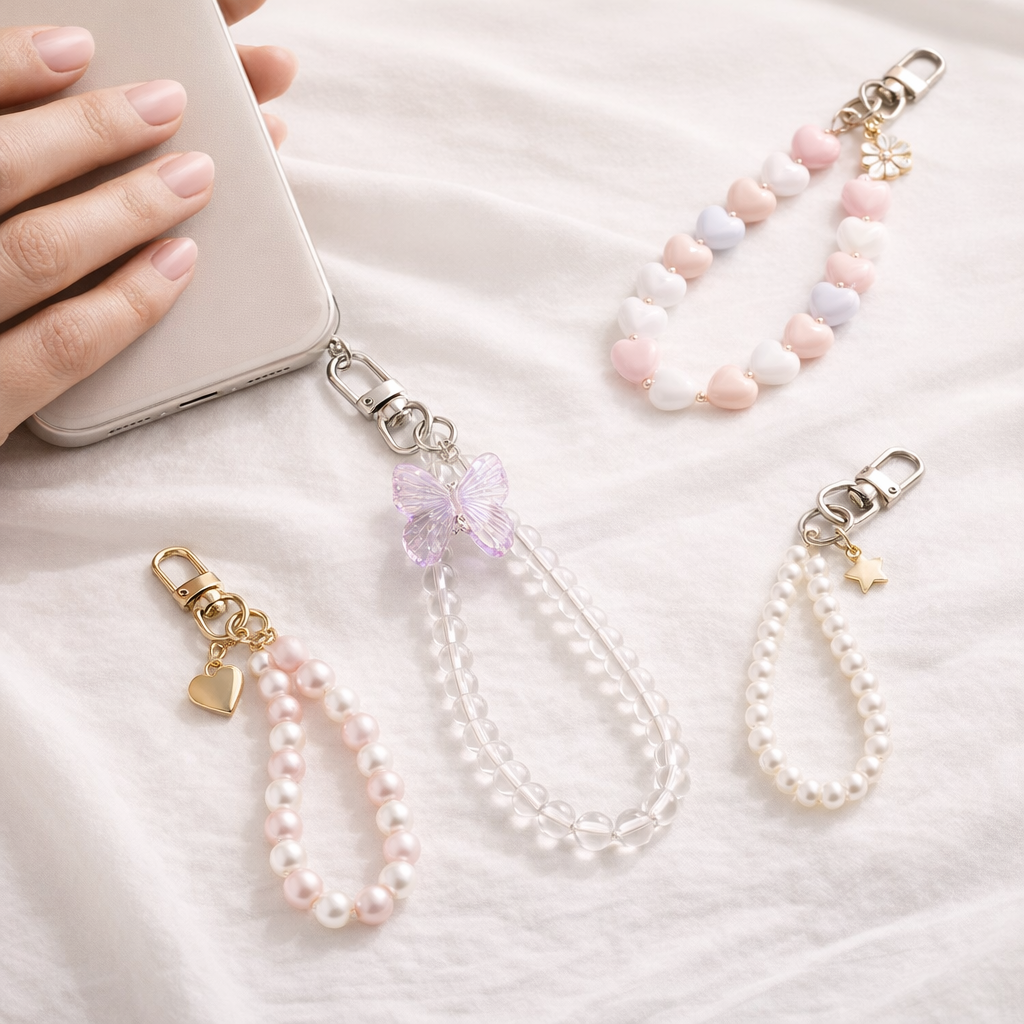 Crystal Phone Charm Butterfly Design