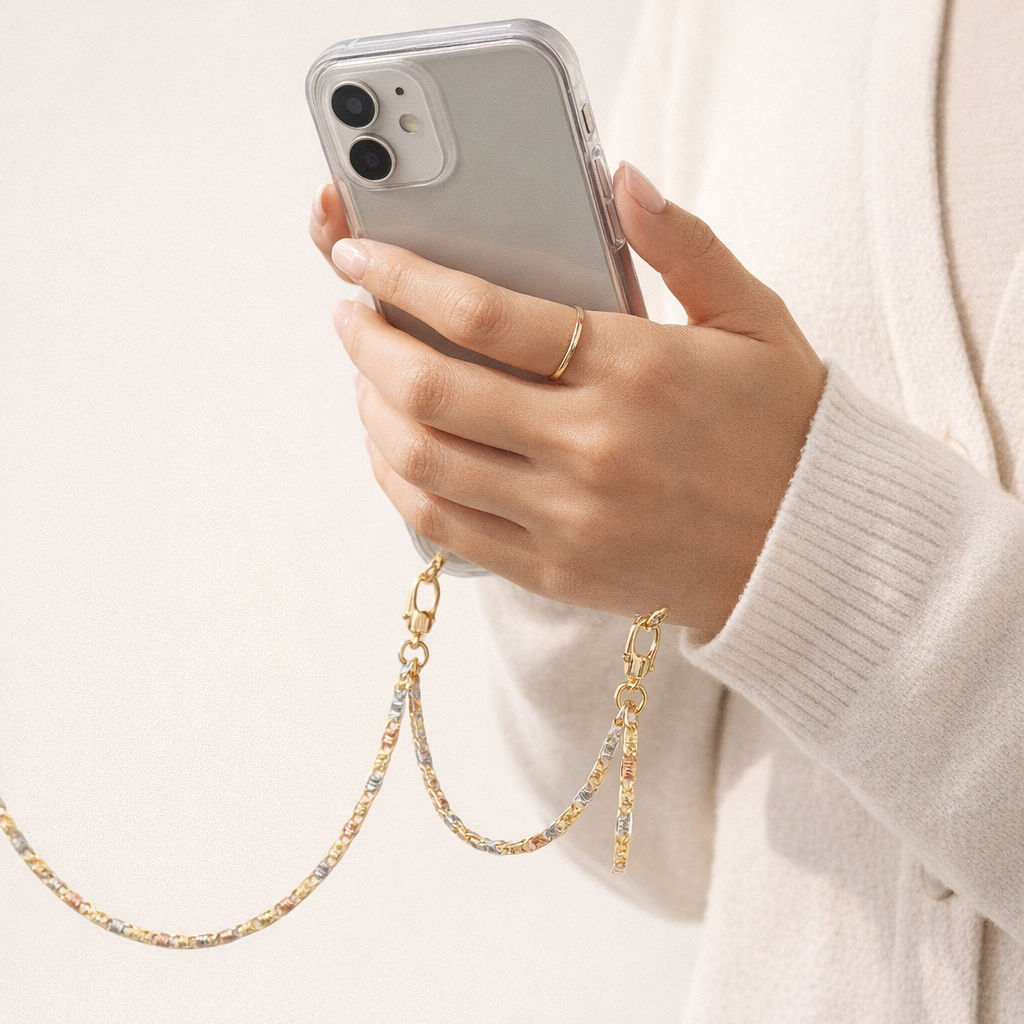 Metal Phone Chain Clavicle Style