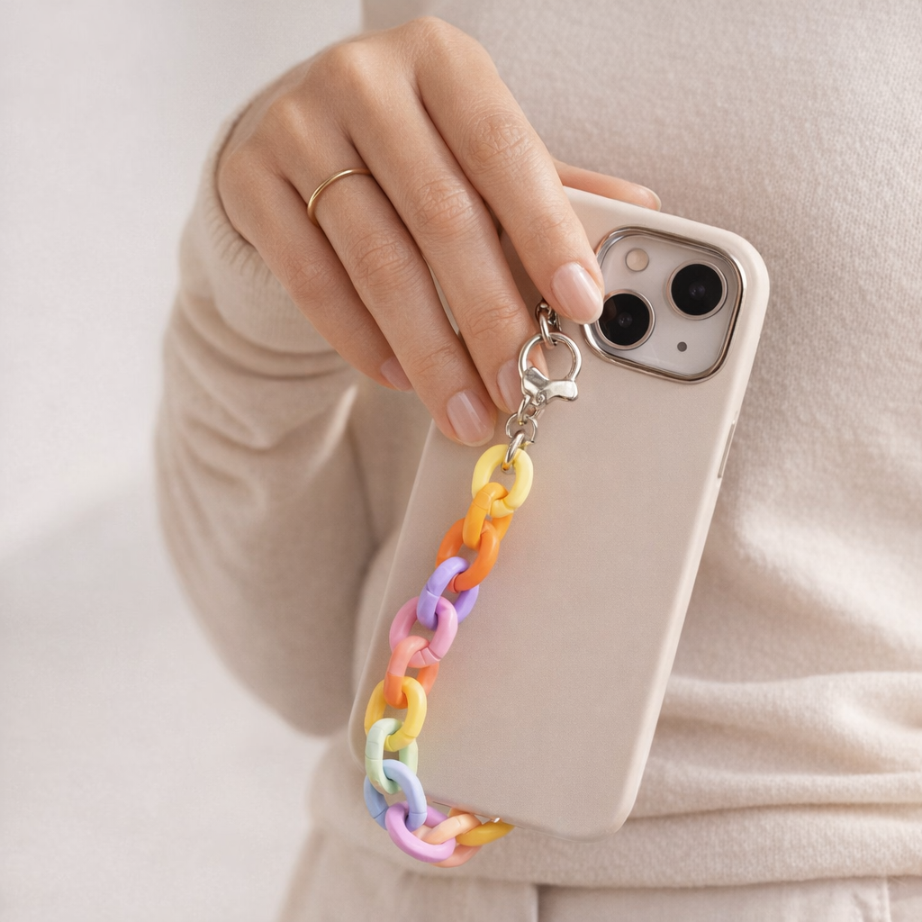 Acrylic Phone Charm Galvanised Finish