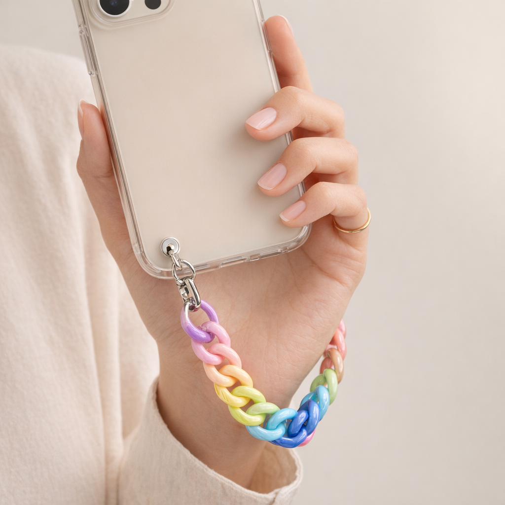 Acrylic Phone Charm Galvanised Finish