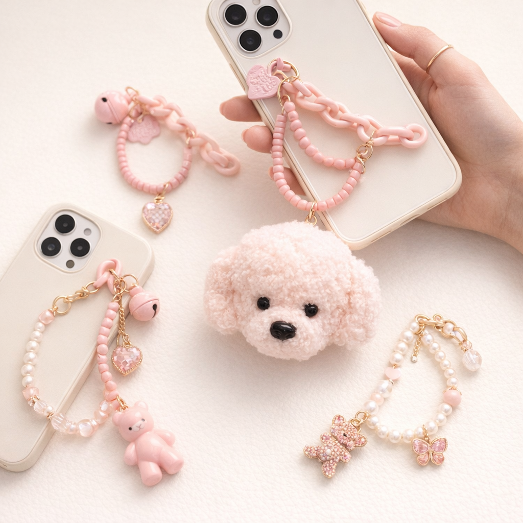 Plush Phone Charm Dog Pendant Design