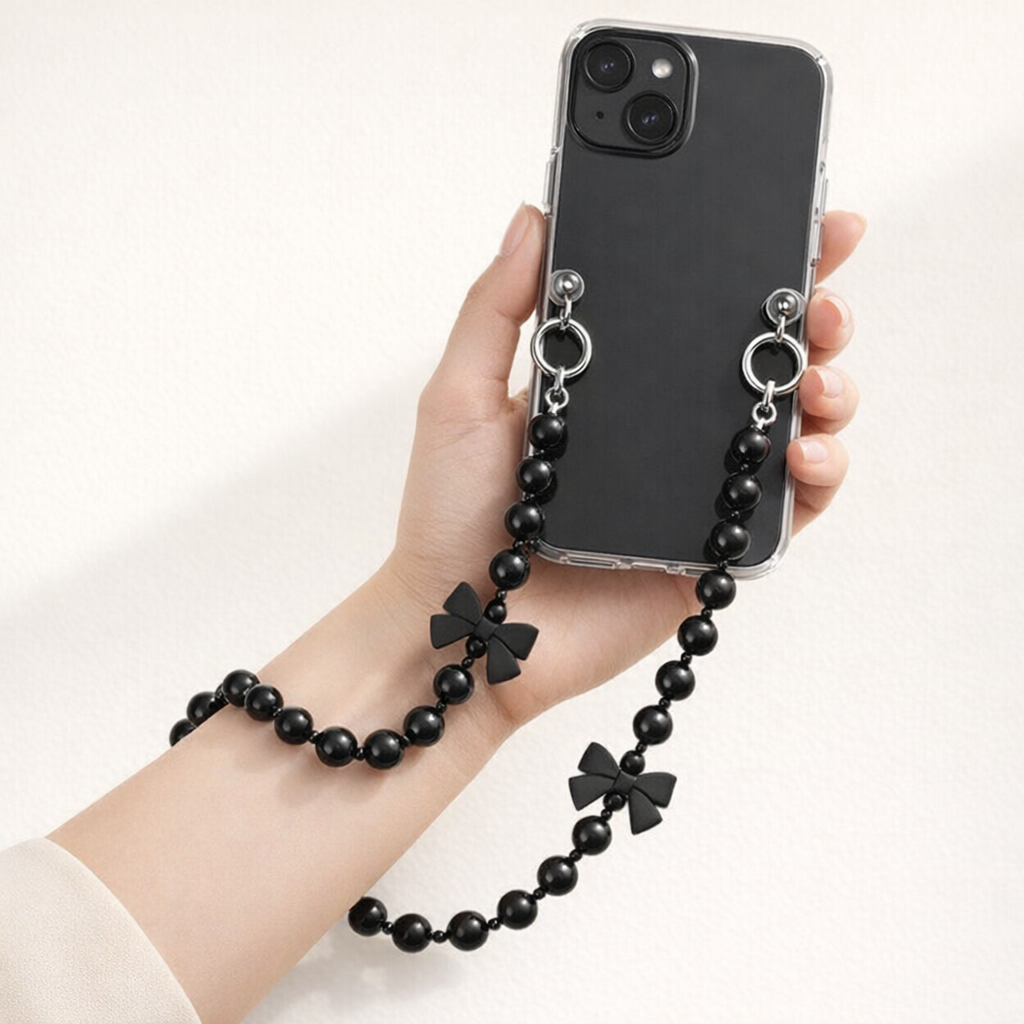 Beaded Phone Strap Bow Accent