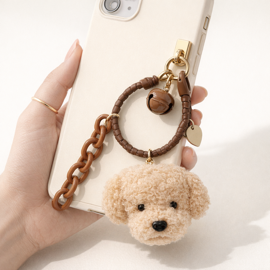 Plush Phone Charm Dog Pendant Design