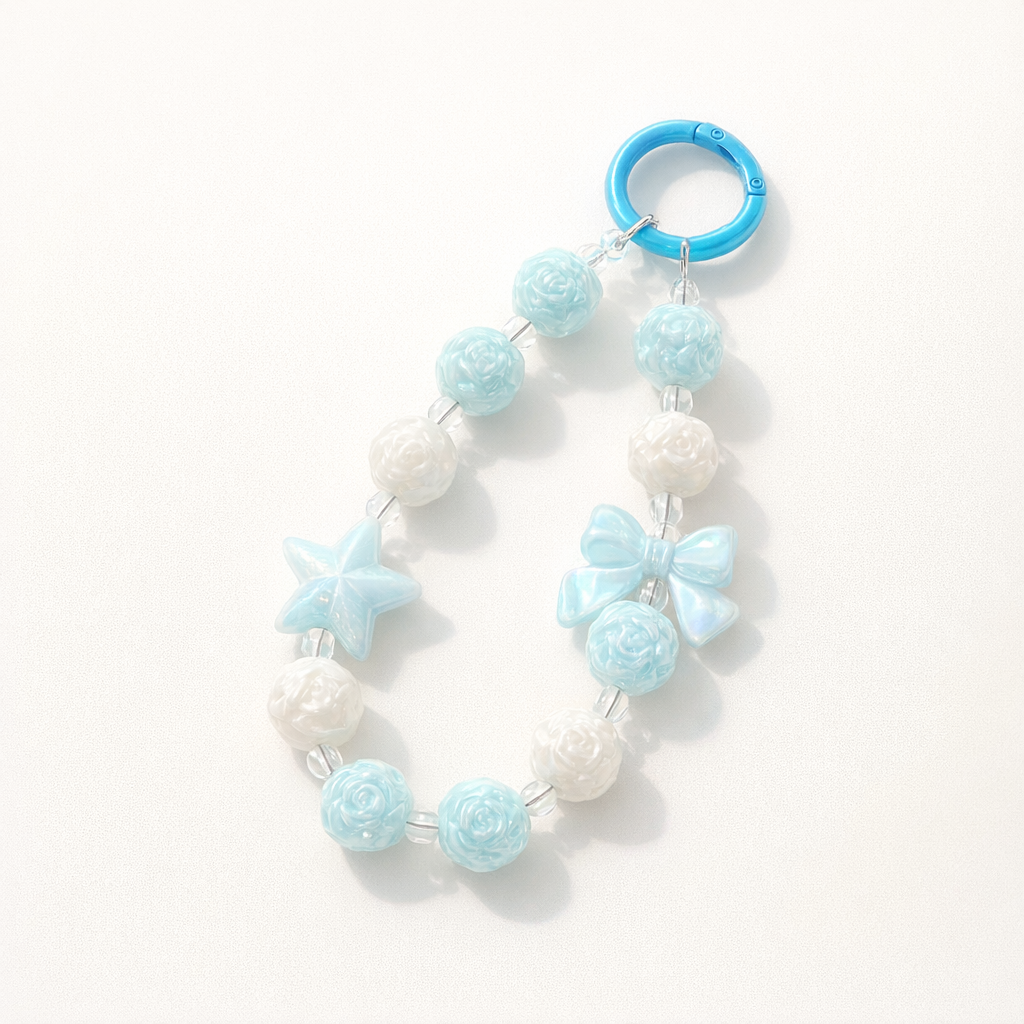 Beaded Phone Charm Round Beads