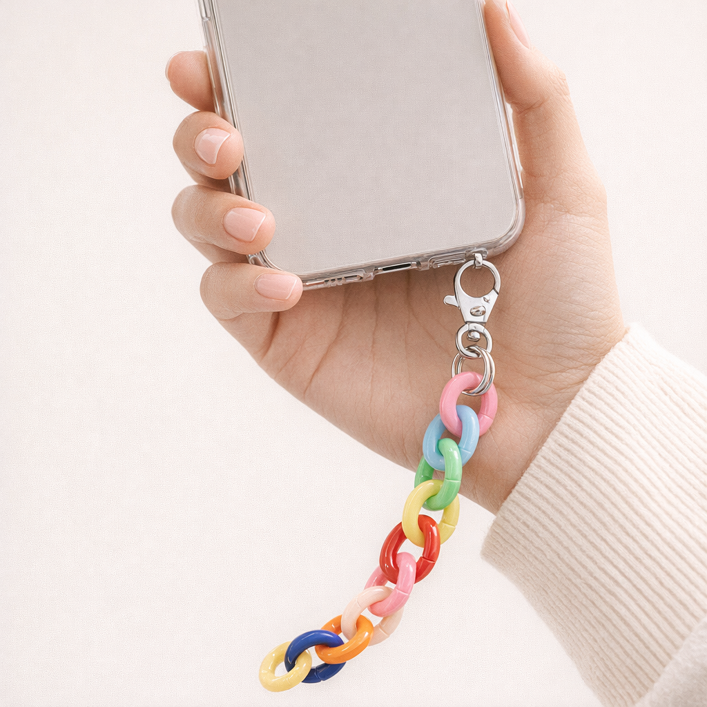 Acrylic Phone Charm Galvanised Finish