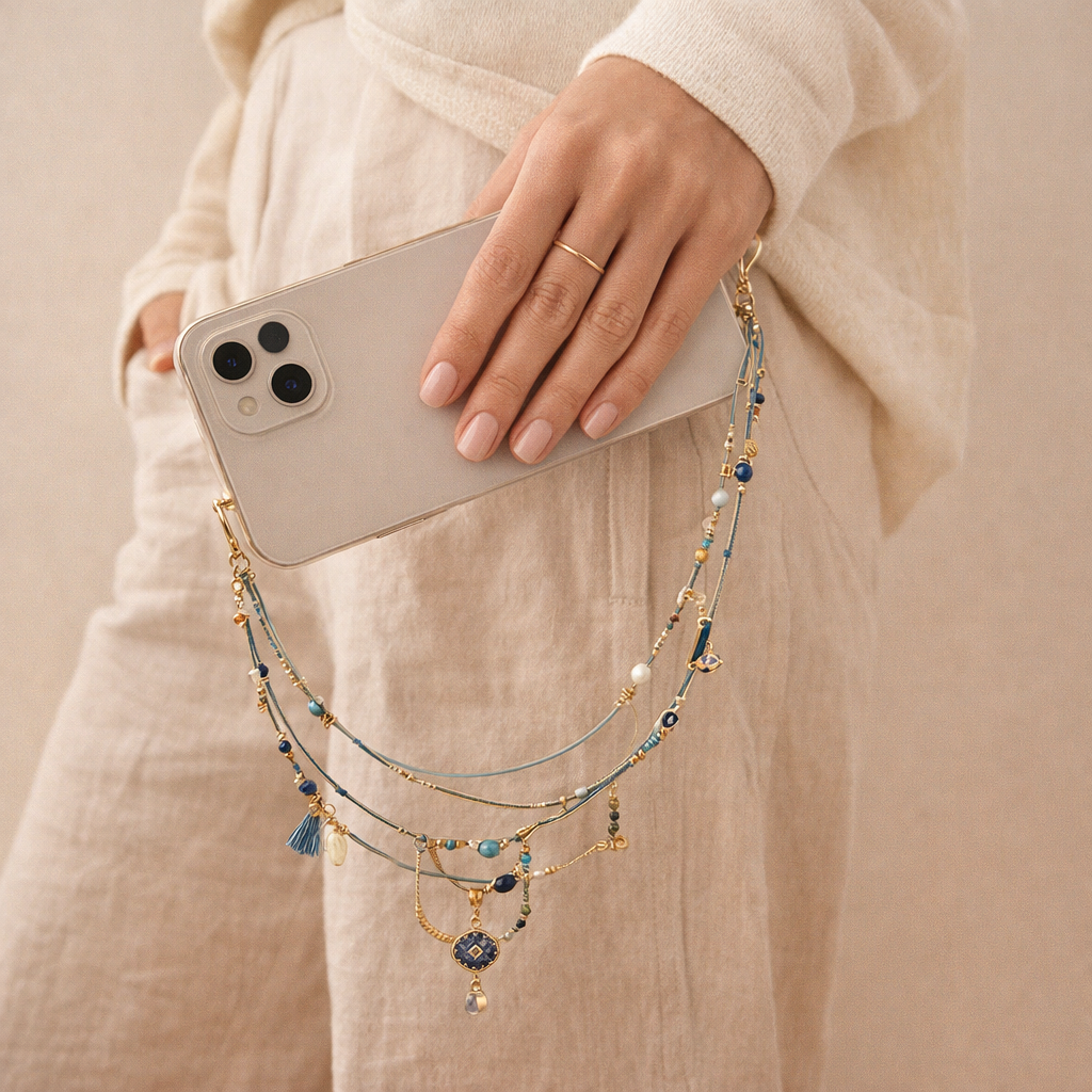 Beaded Phone Straps Double Layer Y2K