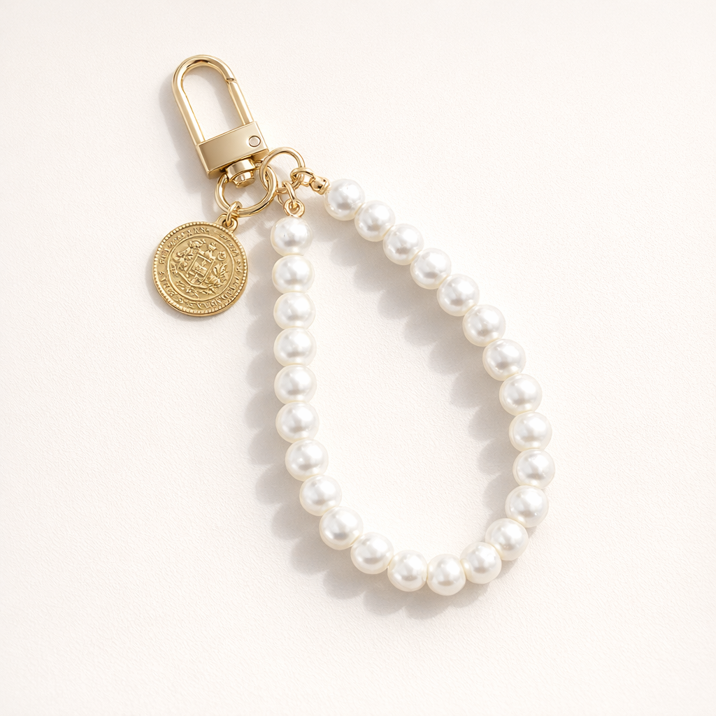 Pearl Phone Charm Coin Tag