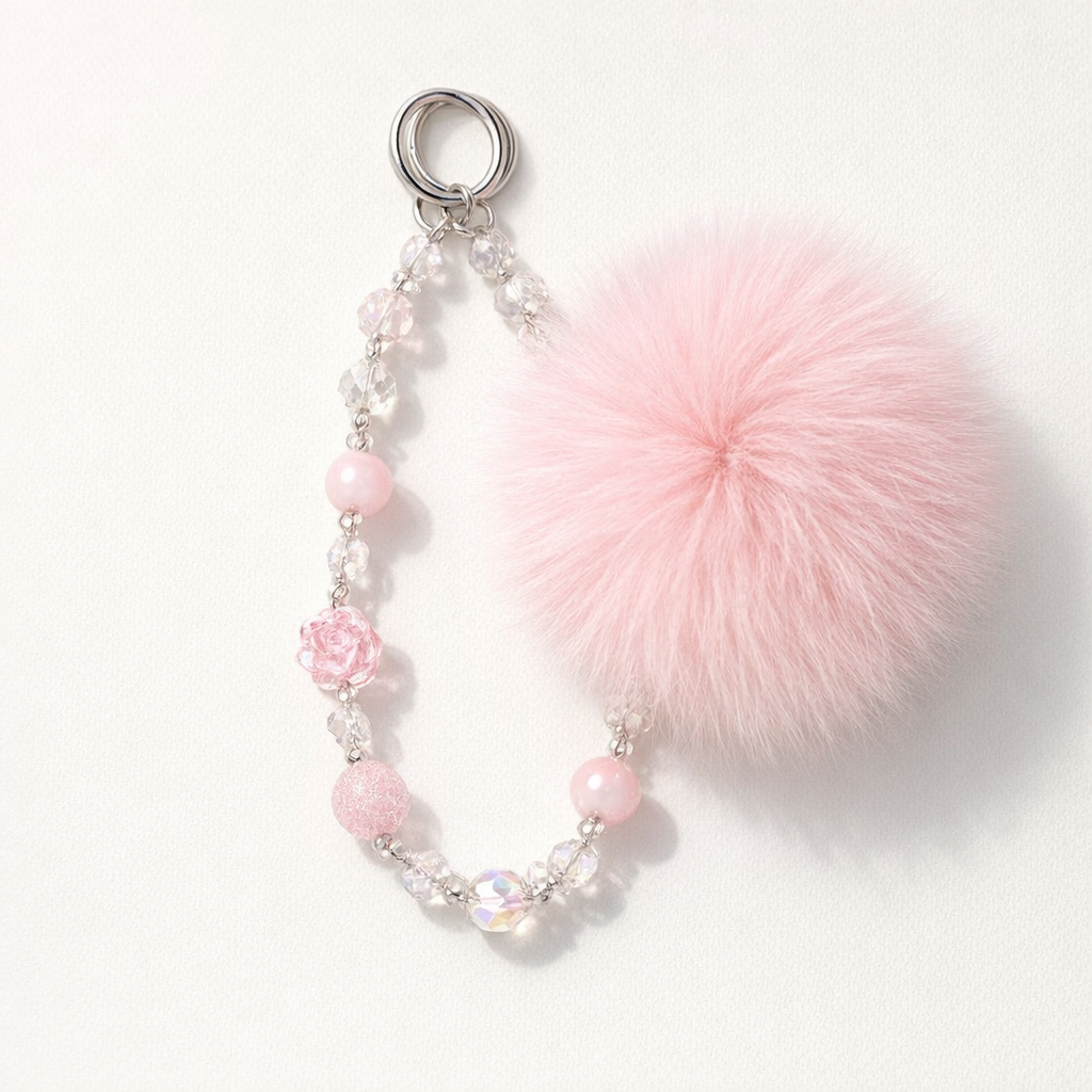 Crystal Phone Charm Faux Leather Accent