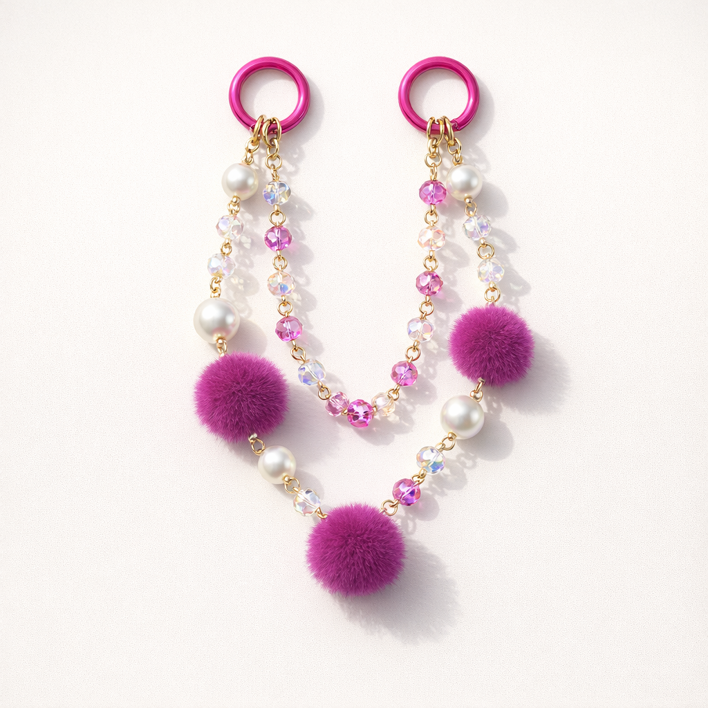 Metal Phone Charm Double Chain