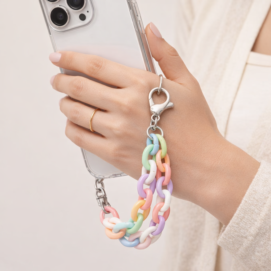 Acrylic Phone Charm Galvanised Finish