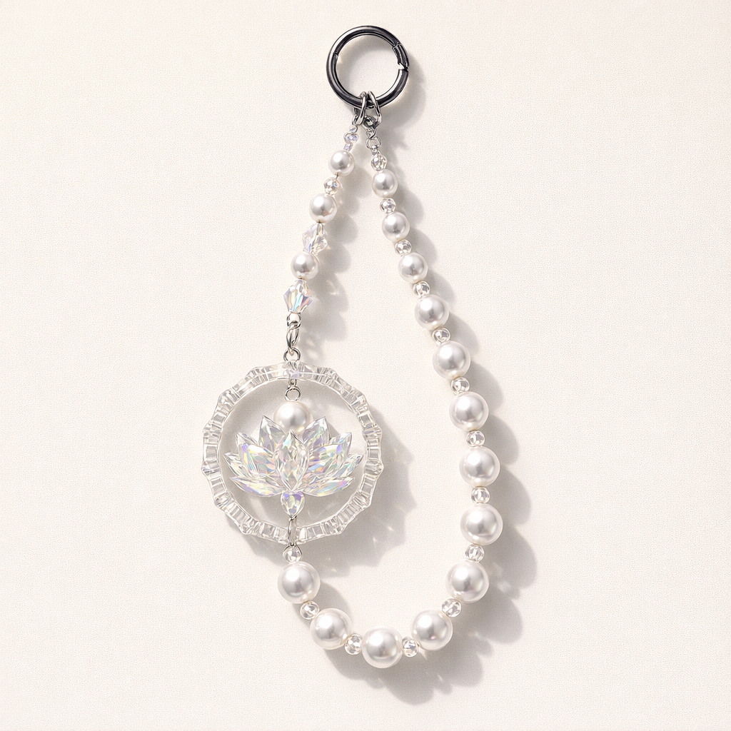 Pearl Phone Charm Lotus Fairy
