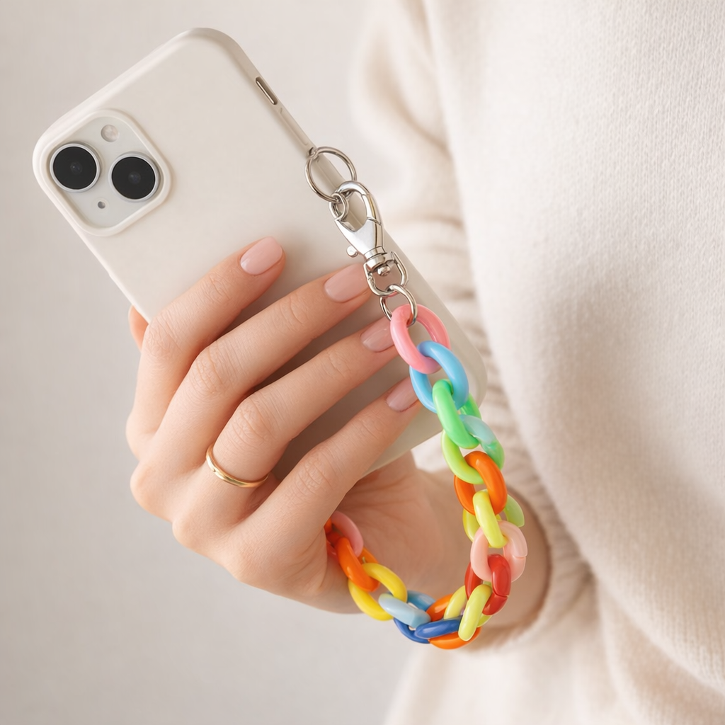 Acrylic Phone Charm Galvanised Finish