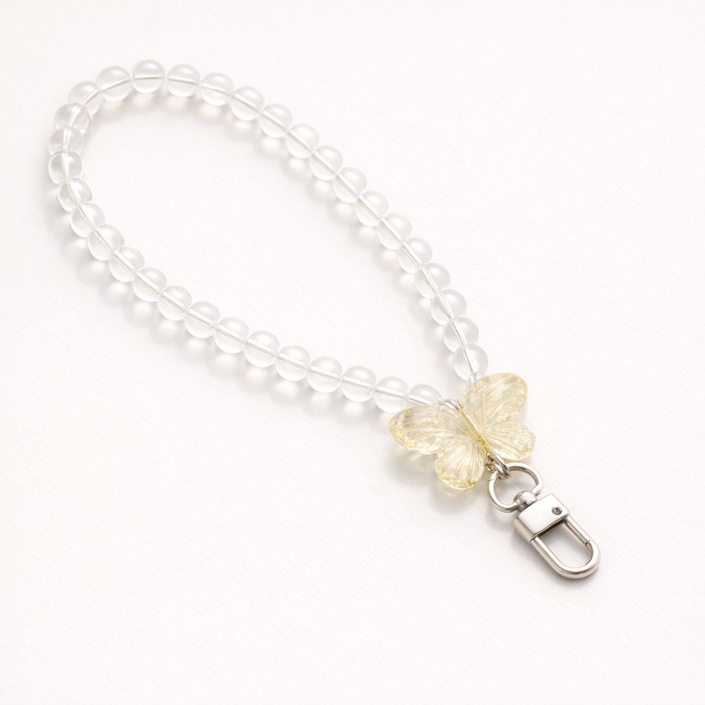 Crystal Phone Charm Butterfly Design