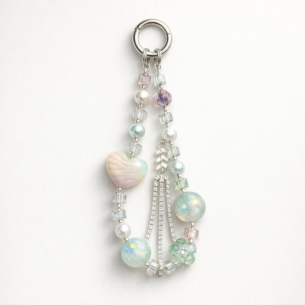 Crystal Phone Charm Floral Design