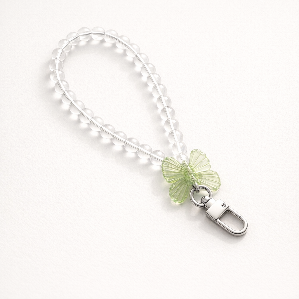 Crystal Phone Charm Butterfly Design