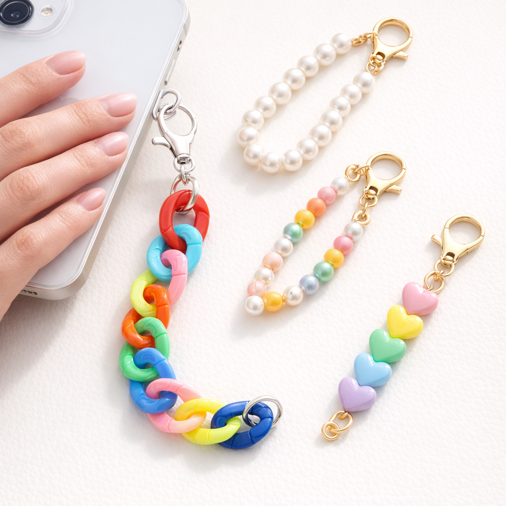 Acrylic Phone Charm Galvanised Finish