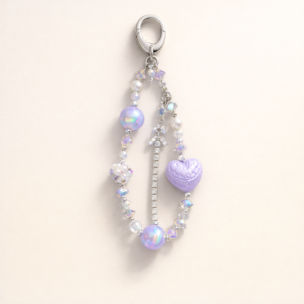 Crystal Phone Charm Floral Design