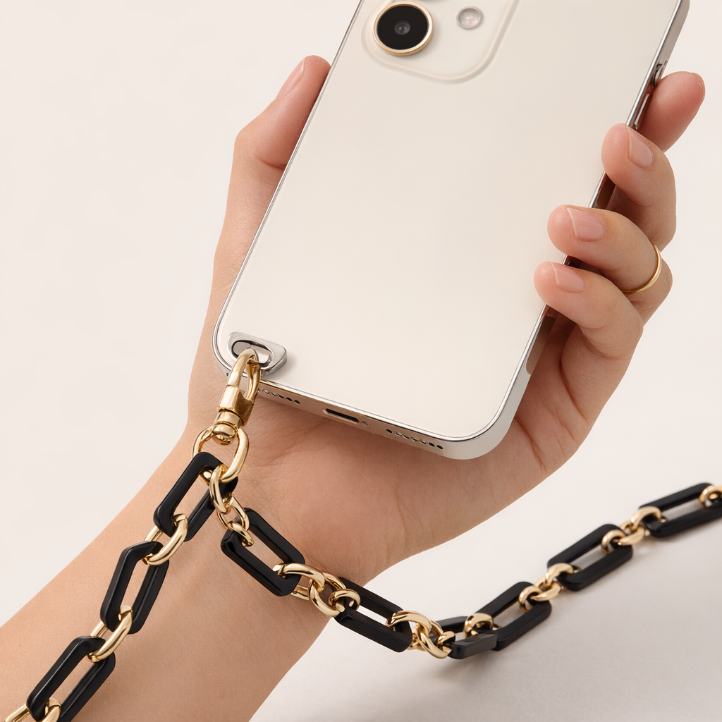 Acrylic Phone Strap Bold Square Design