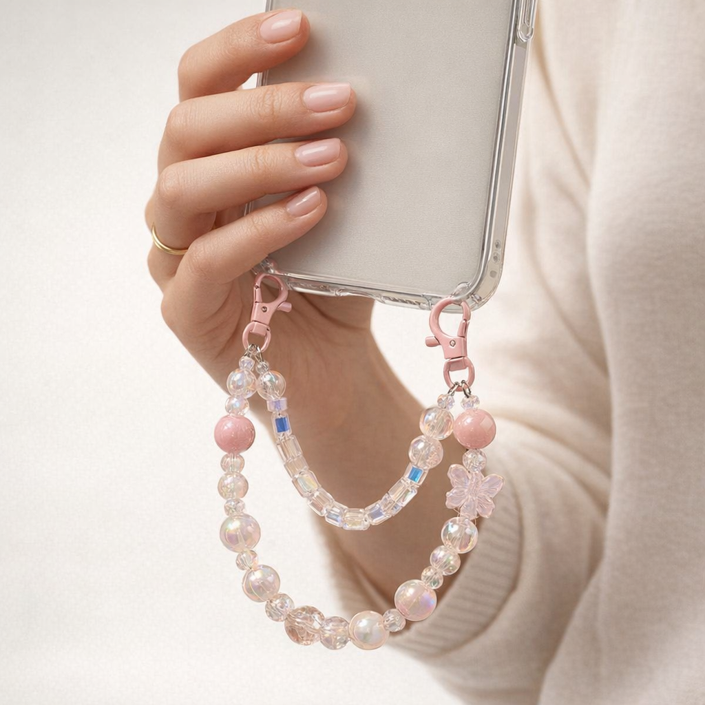 Crystal Phone Charm Floral Design