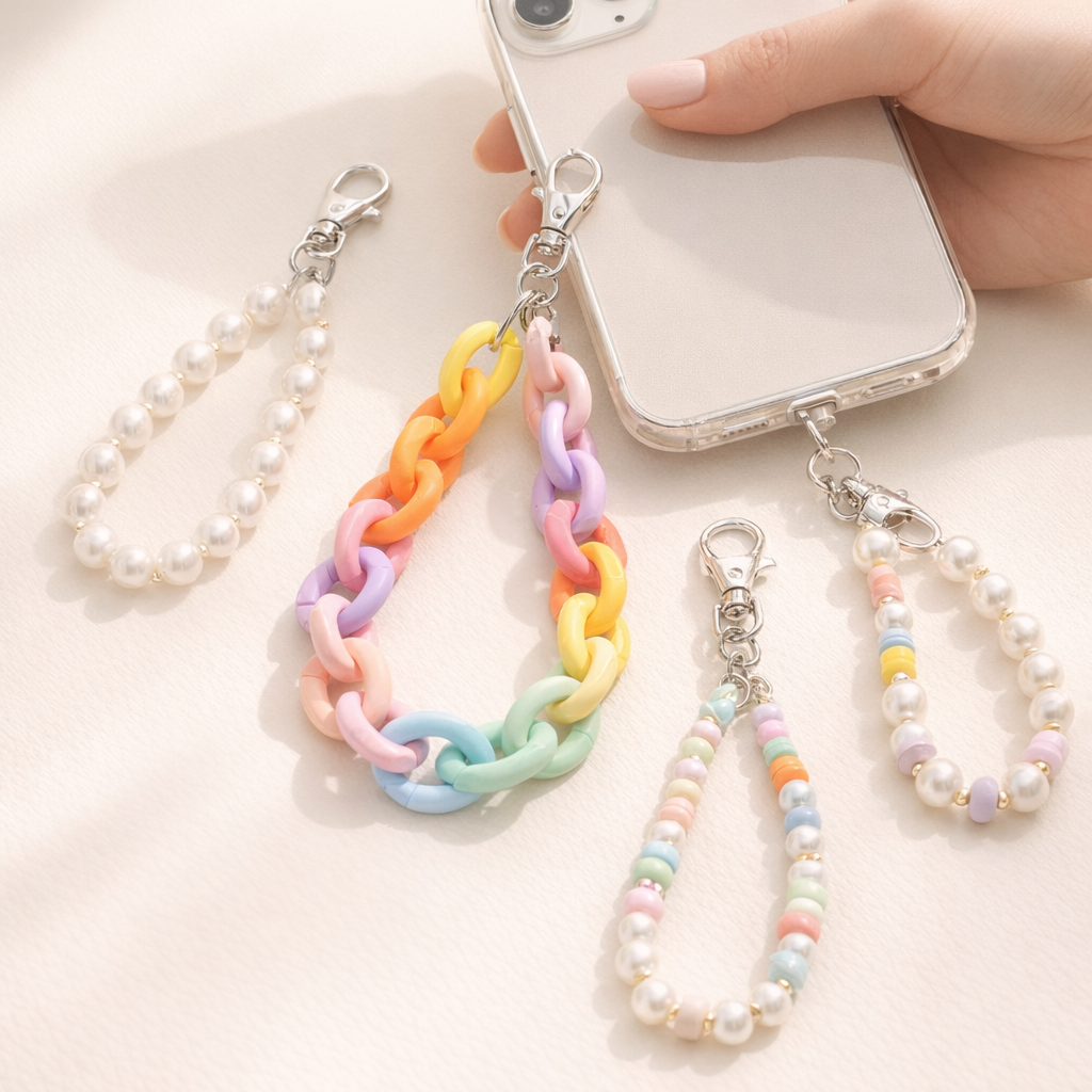 Acrylic Phone Charm Galvanised Finish