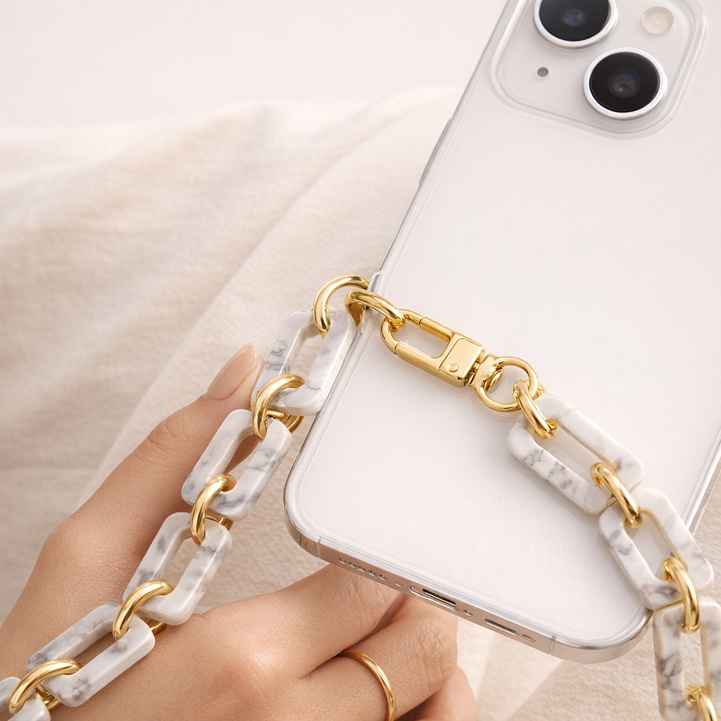 Acrylic Phone Strap Bold Square Design