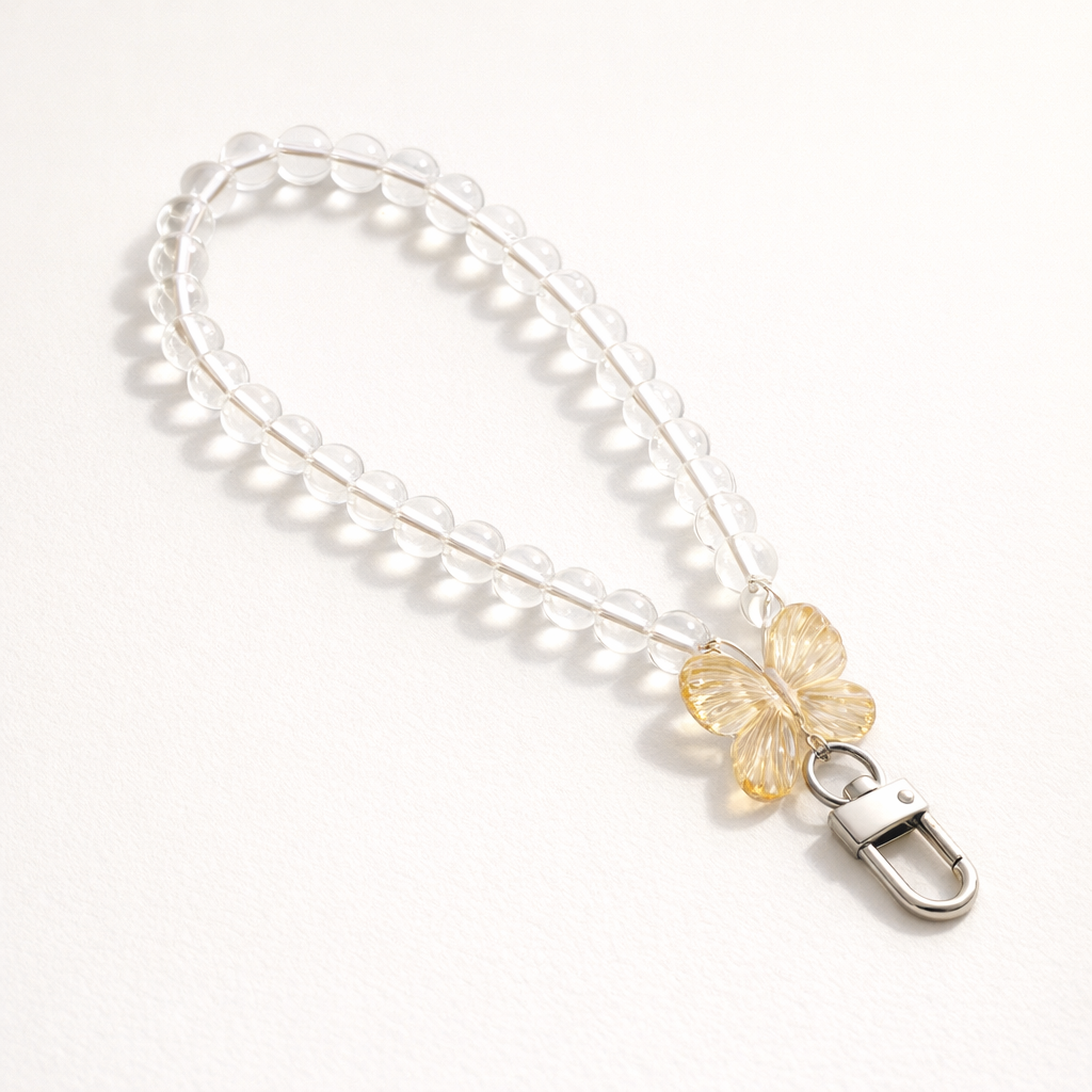 Crystal Phone Charm Butterfly Design