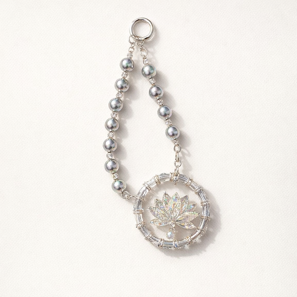 Pearl Phone Charm Lotus Fairy