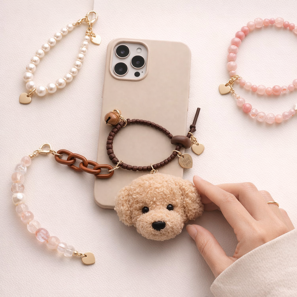 Plush Phone Charm Dog Pendant Design