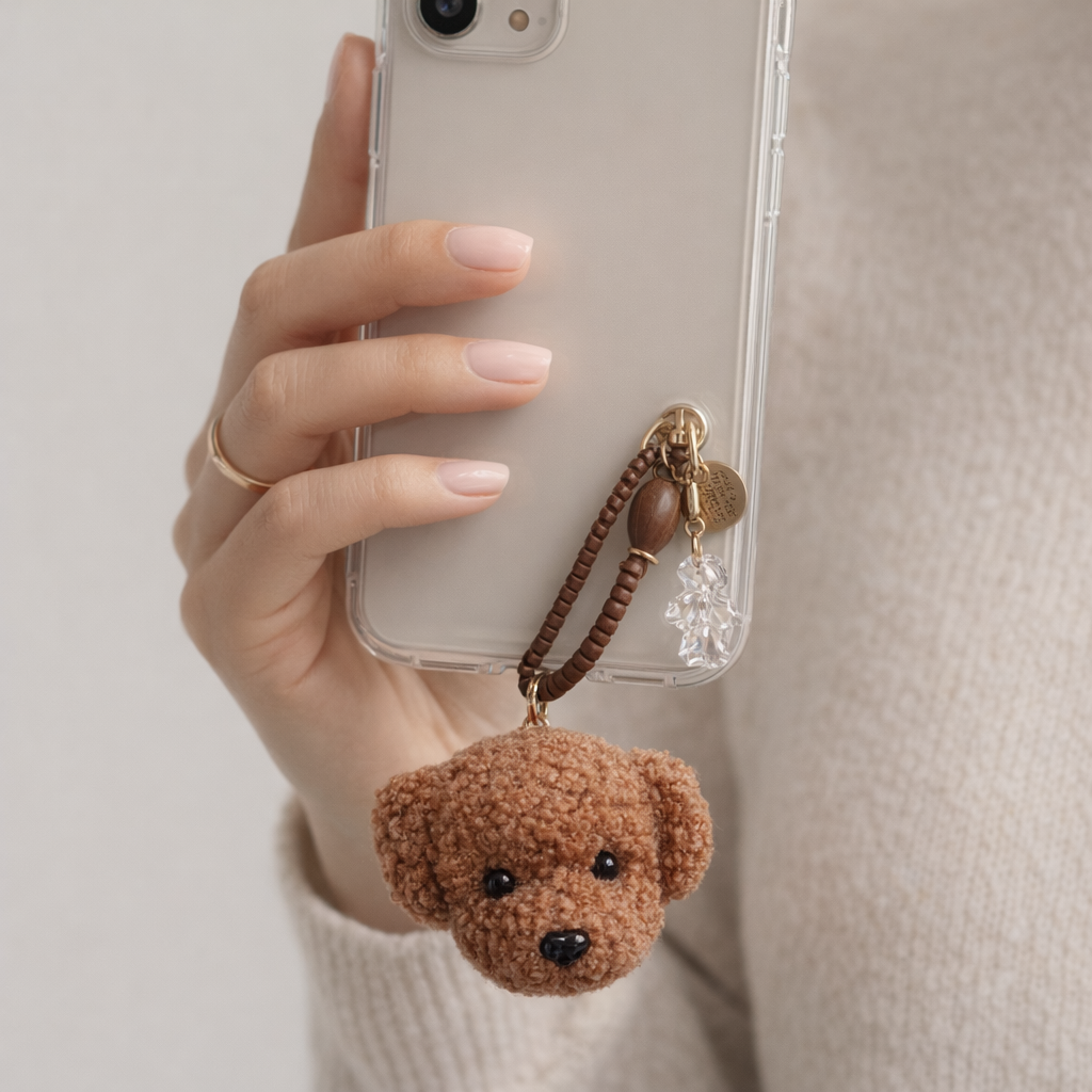 Plush Phone Charm Dog Pendant Design