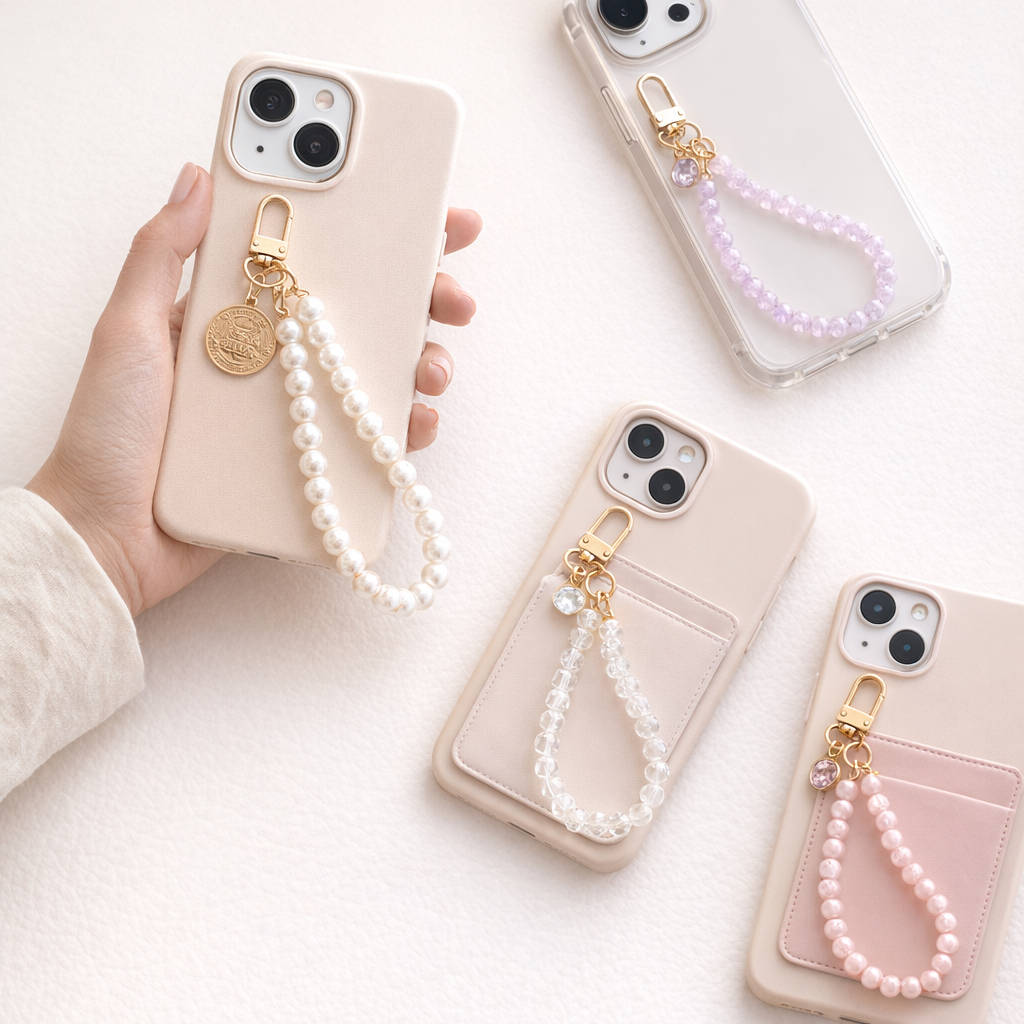Pearl Phone Charm Coin Tag