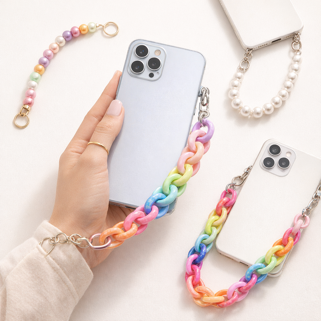 Acrylic Phone Charm Galvanised Finish