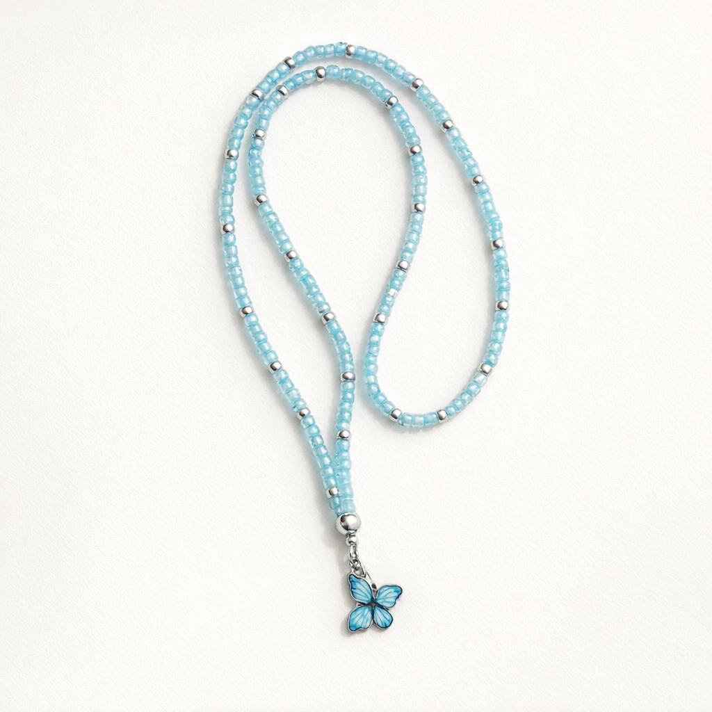 Crystal Phone Strap Butterfly Design