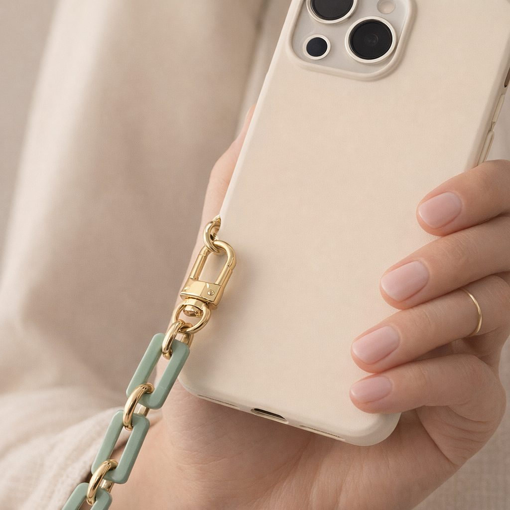 Acrylic Phone Strap Bold Square Design