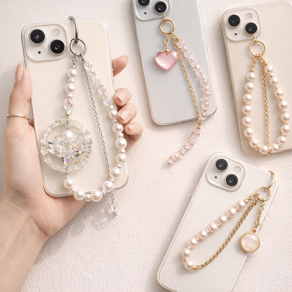 Pearl Phone Charm Lotus Fairy