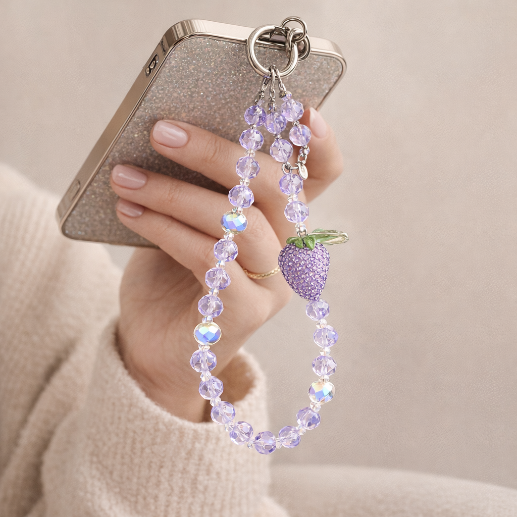 Crystal Phone Charm Strawberry Theme