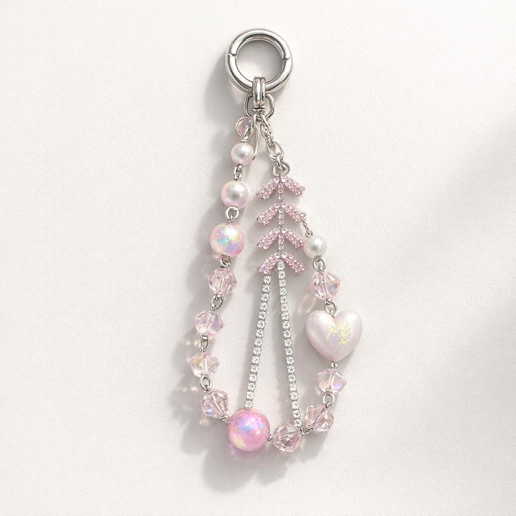 Crystal Phone Charm Floral Design